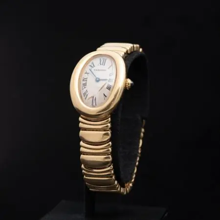 CARTIER Baignore Cuarzo Oro Esfera Blanco 163288 01