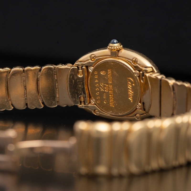 CARTIER Baignore Cuarzo Oro Esfera Blanco 163288 03
