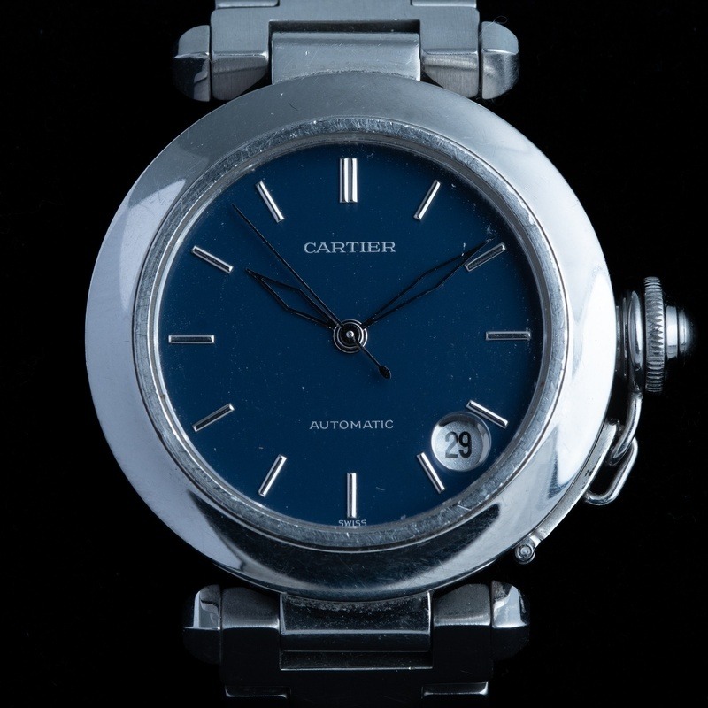 CARTIER Pasha C Cuarzo Acero Esfera Azul 56846 01