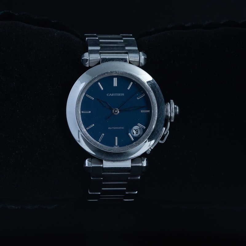 CARTIER Pasha C Cuarzo Acero Esfera Azul 56846 04