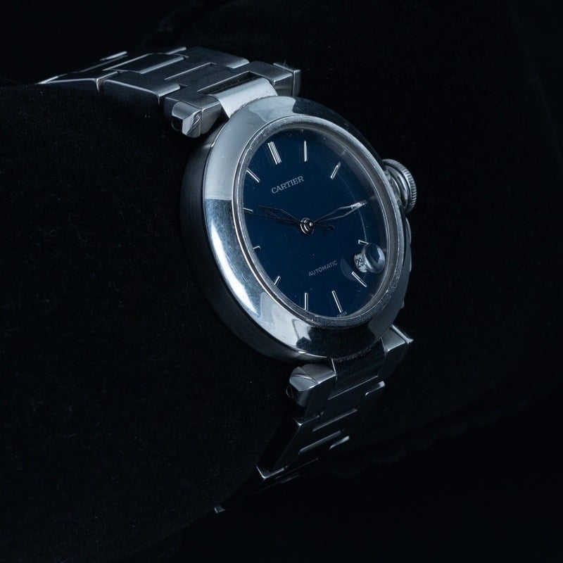 CARTIER Pasha C Cuarzo Acero Esfera Azul 56846 06