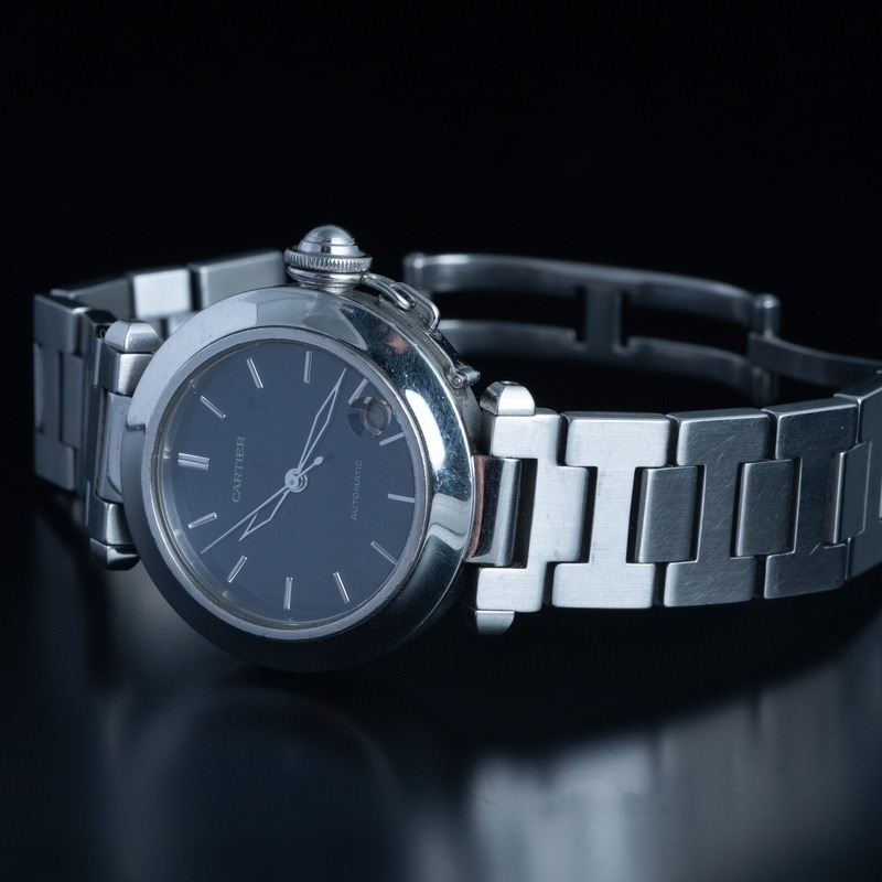 CARTIER Pasha C Cuarzo Acero Esfera Azul 56846 08