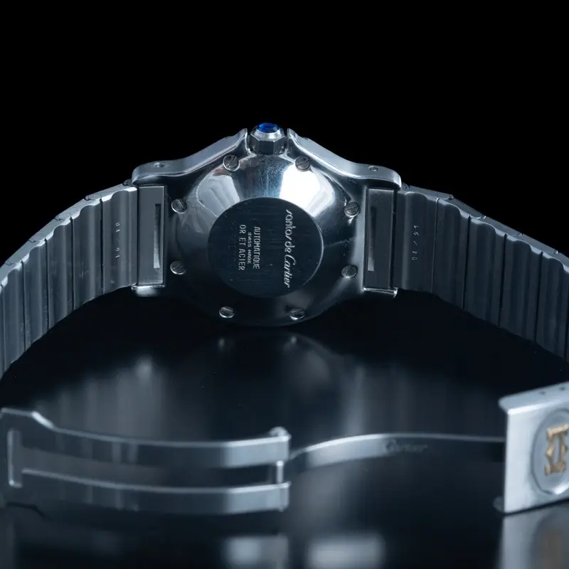 CARTIER Santos Octagon Cuarzo Acero y oro Esfera Blanco 56872 05