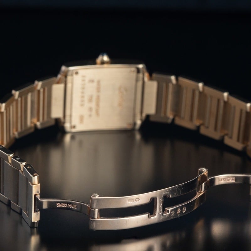 CARTIER Tank Française Cuarzo Oro Esfera Blanco 56878 04