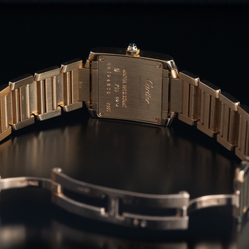 CARTIER Tank Française Cuarzo Oro Esfera Blanco 56878 06