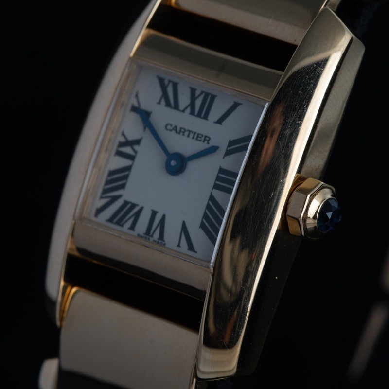 CARTIER Tankissime Cuarzo Oro Esfera Blanco 56815 01