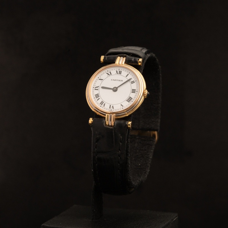 CARTIER Trinity Vendome Cuarzo Oro Piel Esfera Blanco 220020 01