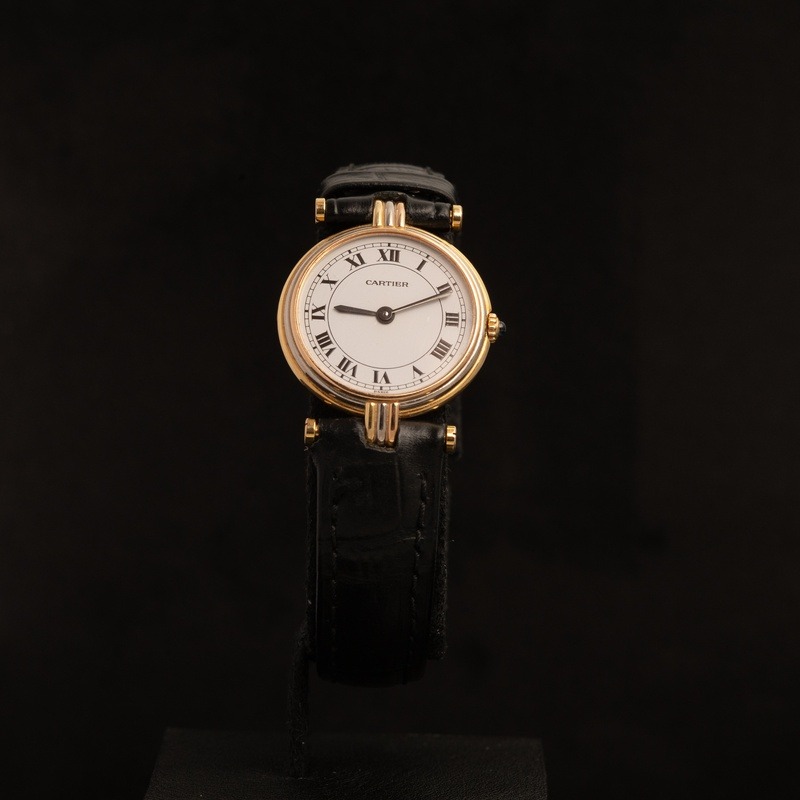 CARTIER Trinity Vendome Cuarzo Oro Piel Esfera Blanco 220020 02