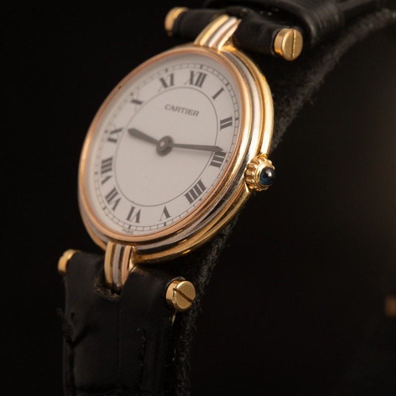 CARTIER Trinity Vendome Cuarzo Oro Piel Esfera Blanco 220020 03