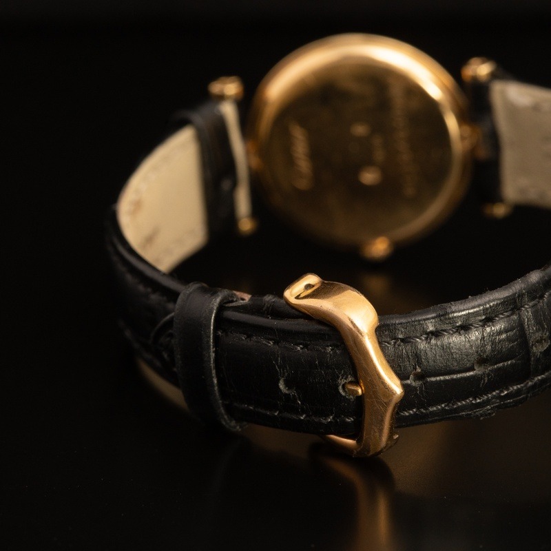 CARTIER Trinity Vendome Cuarzo Oro Piel Esfera Blanco 220020 04