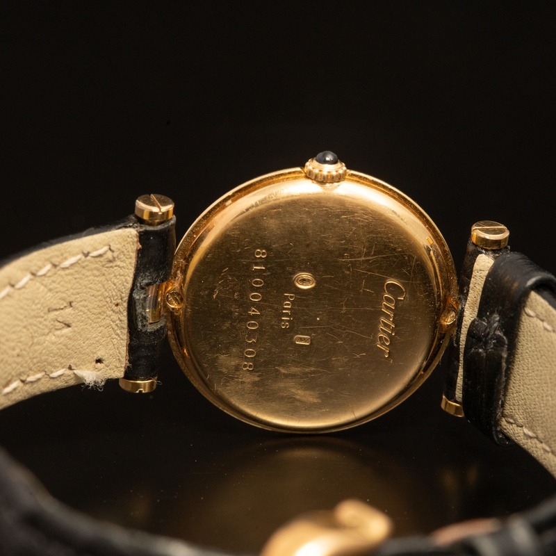 CARTIER Trinity Vendome Cuarzo Oro Piel Esfera Blanco 220020 05