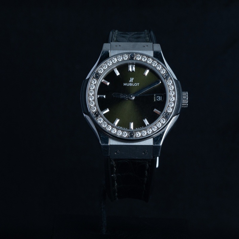 HUBLOT Classic Fusion Automático Acero Esfera Verde 97085 09