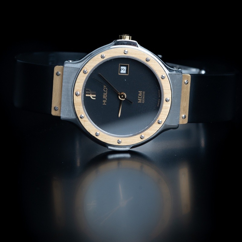 HUBLOT Classic MDM Cuarzo Acero y oro Esfera Negro 34282 07