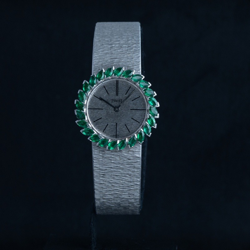 PIAGET VINTAGE Cuerda Oro Esfera Plata 56792 12