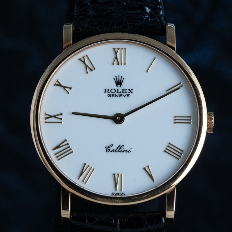 ROLEX Cellini Cuerda Oro Esfera Negro 56830 10
