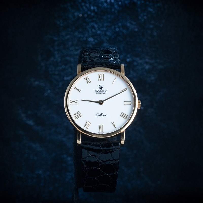 ROLEX Cellini Cuerda Oro Esfera Negro 56830 12