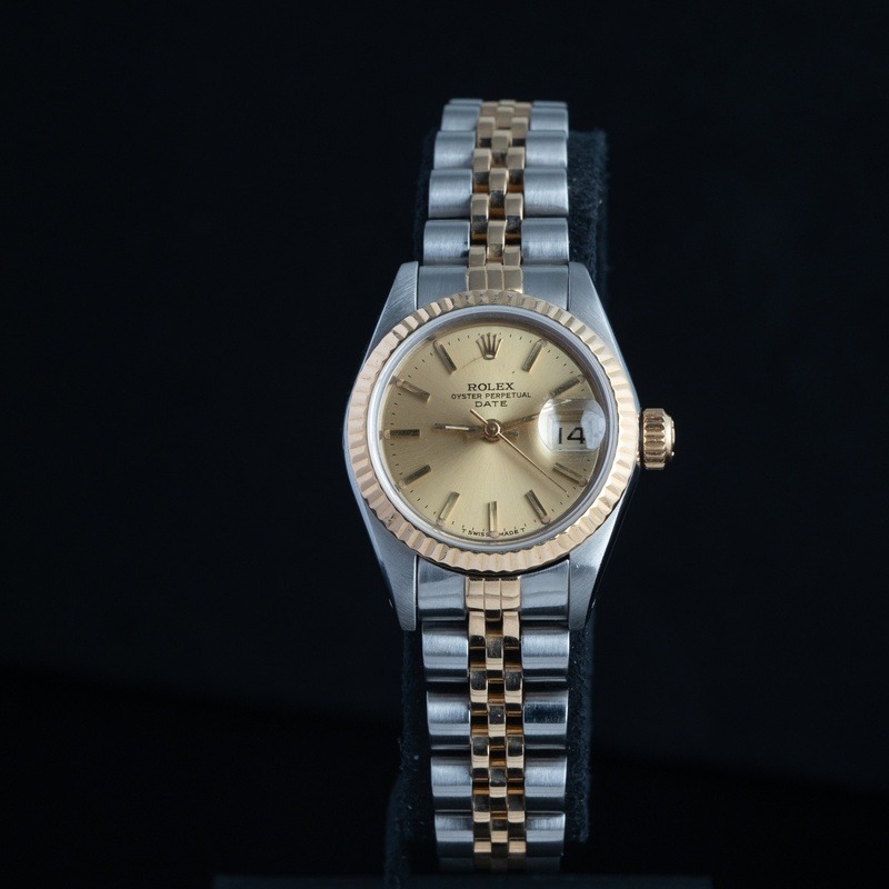 ROLEX Oyster Perpetual Date Automático Acero y oro Esfera Champane 56869 04