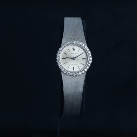 ROLEX Precision Cuerda Oro Esfera Plata 56879 09