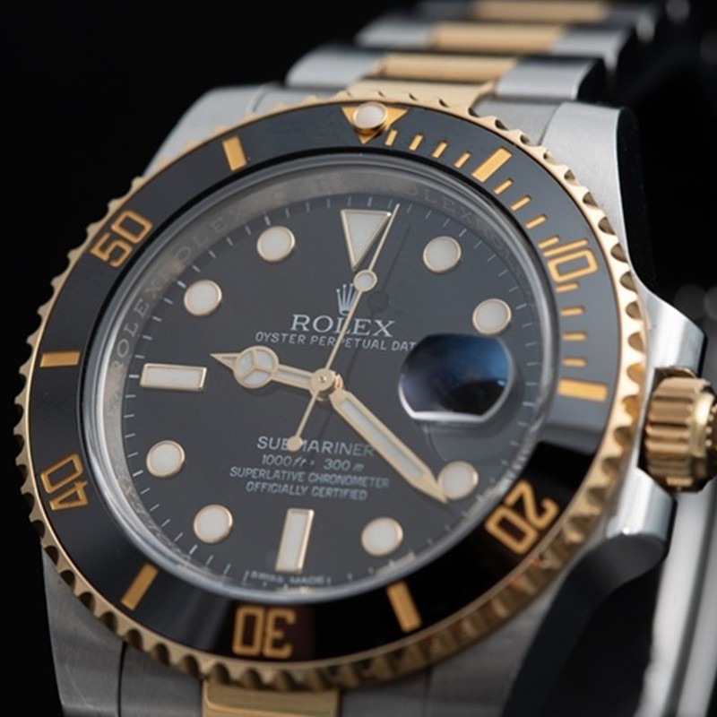 ROLEX Submariner Automatico Acero y oro Negro 16