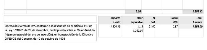 totales factura oro express